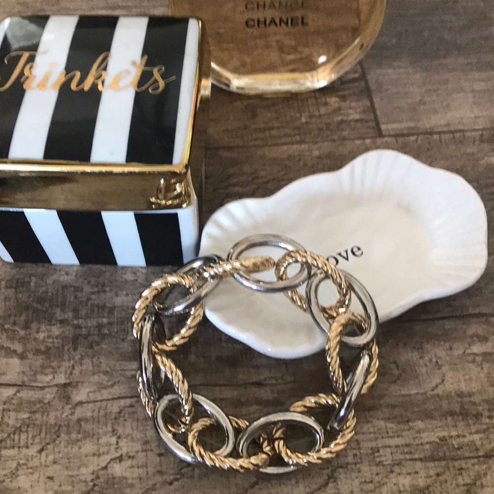 Silver n Gold Link Bracelet